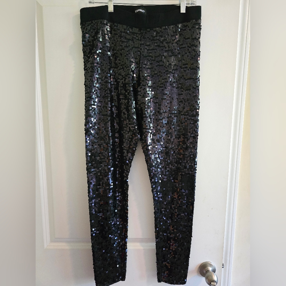 Express Black Sequin Pants